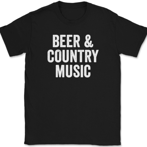 Piwo i muzyka wiejska T-shirt Śmieszny Kow Boy Dziewczyna Kapelusz Buty Whiskey Koszulka do picia - Zdjęcie 1 z 20