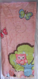 Kids Pink OWL Print Sleeping Bag Overnight Camping Sleep Nap Sack Party Camp