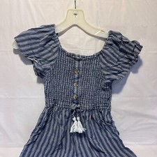 Japna Kids Girls One Piece Jumper Romper Size 10 Navy Blue  White