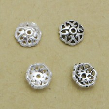 925 Sterling Silver Flower Floral Bead Cap Spacer for Bracelet Necklace 6mm