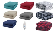 Pure Warmth Polar Fleece Electric Heated Warming Blanket