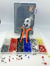 Set Pinza Crimpatrice Tubetti Kit 1200 Terminali Puntalini Capicorda Elettrici