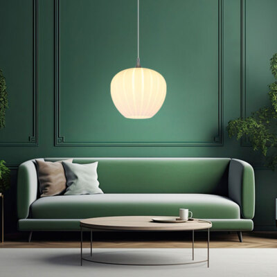 Pendelleuchte Hängeleuchte Esszimmerlampe 1xE27 Glas weiß BigLight