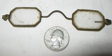ANTIQUE ESTATE FRESH METAL  GLASS EYE GLASSES OCTAGONAL ART DECO SPECTACLES USA
