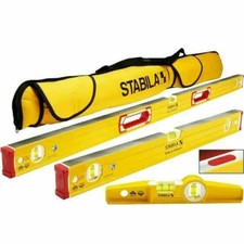 Stabila 48380 Magnetic 3 Level Set 48" AND 24"  AND Torpedo and Case