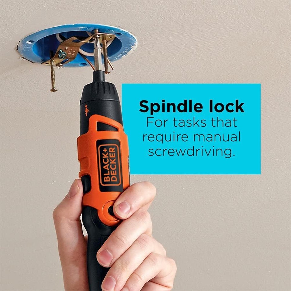 BLACK+DECKER Electric Screwdriver, Cordless, 180 RPM 3.6V Spindle Lock