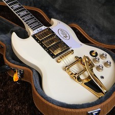 Custom SG Polar White Electric Guitar 3H Pickups Tremolo Bridge Gold Parts