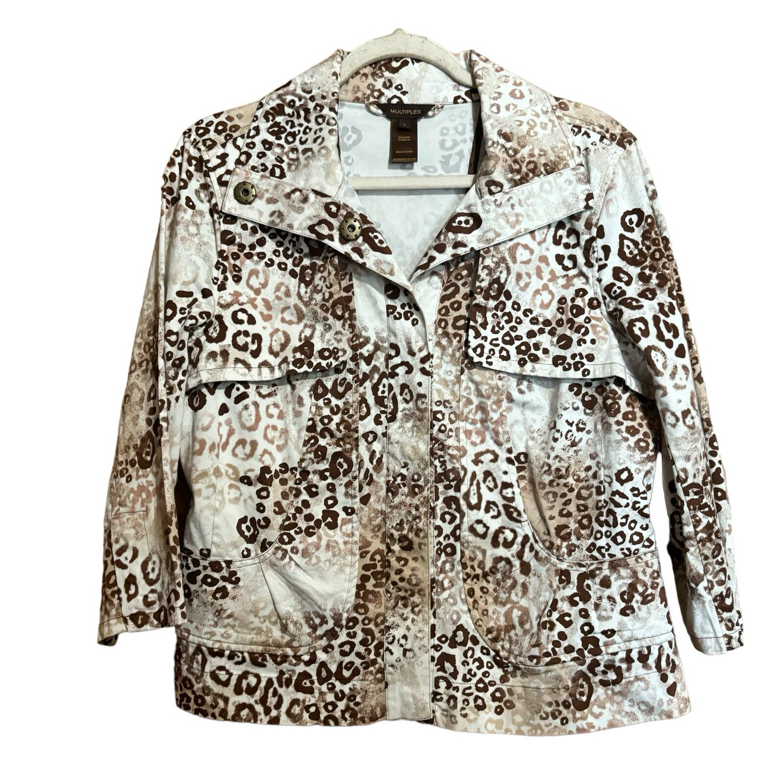 Multiples Jacket Womens Large Multicolor Animal P… - image 1
