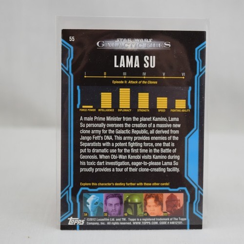 2012 Star Wars Galactic Files Lama SU #55 Prime Minister Topps Card - Picture 2 of 2