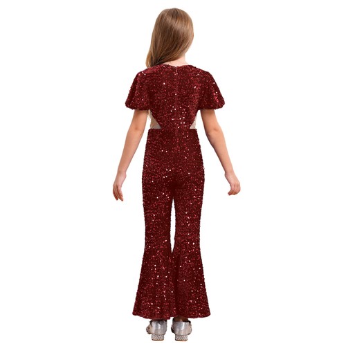 Kid Girls Costume See-through Mesh Design Jumpsuit Easy Put On Rompers Shinny - Picture 26 of 78