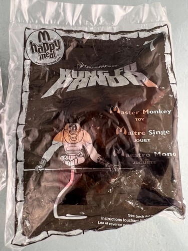McDonald's Kung Fu Panda Master Monkey #7 Master Viper #4 New Sealed - Picture 4 of 5