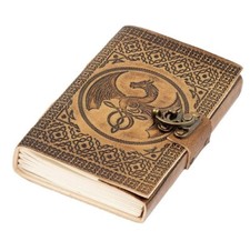Handmade Leather 'Dragon' A6 Journal Notebook with Unlined Paper Dream Keeper