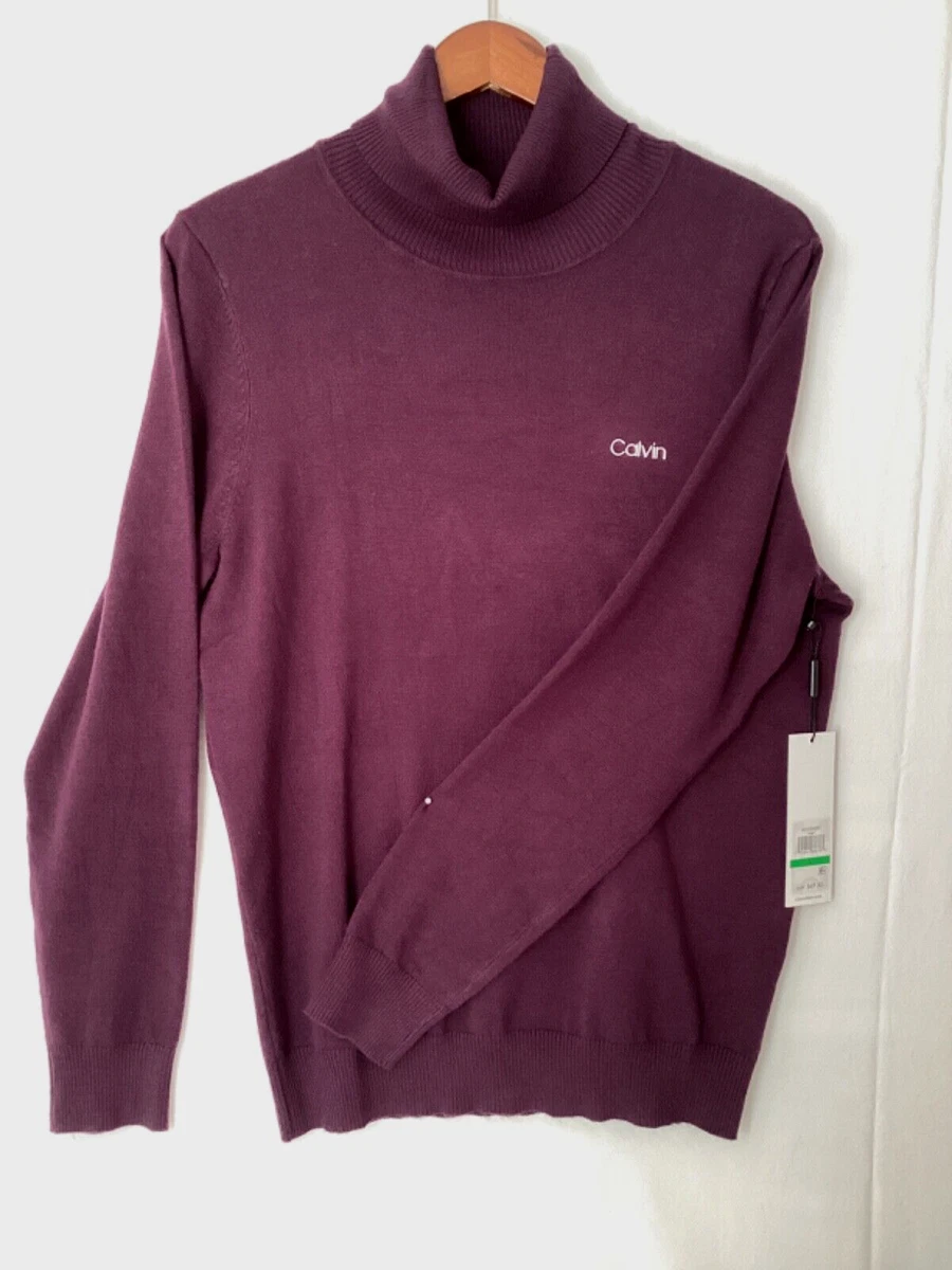 Calvin Klein Women s Sweater Turtleneck Size L Color Plum Purple Long Sleeves
