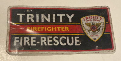 Vintage Trinity Firefighter Fire-rescue Vanity License Plate NC