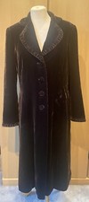 Beautiful Per Una Chocolate Brown Velvet Duster Coat Size 12r