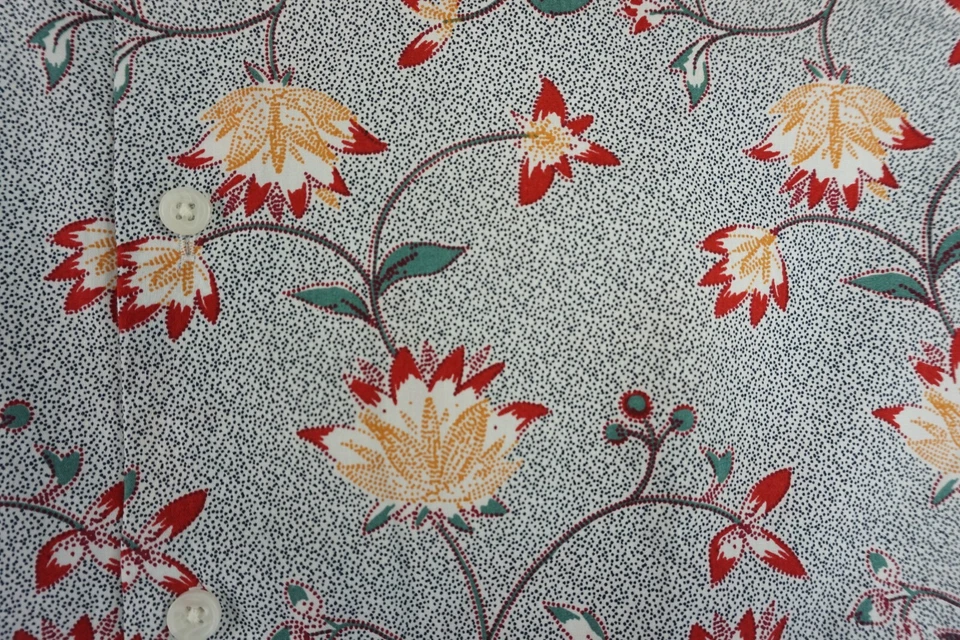 bar III рубашка мужская маленький зеленый красный цветочный кнопка спереди Slim Fit эластичной - Изображение 4 из 4