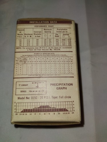 Vintage Brass Rain Jet 315C Full Circle Sprinkler New Open Box Old Stock - 第 2/9 張圖片