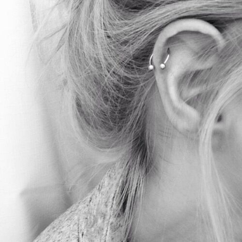 16G 5/16" ROSE GOLD STEEL BALL HORSESHOES RING TRAGUS ROOK NOSE SEPTUM DAITH LIP - Picture 3 of 4