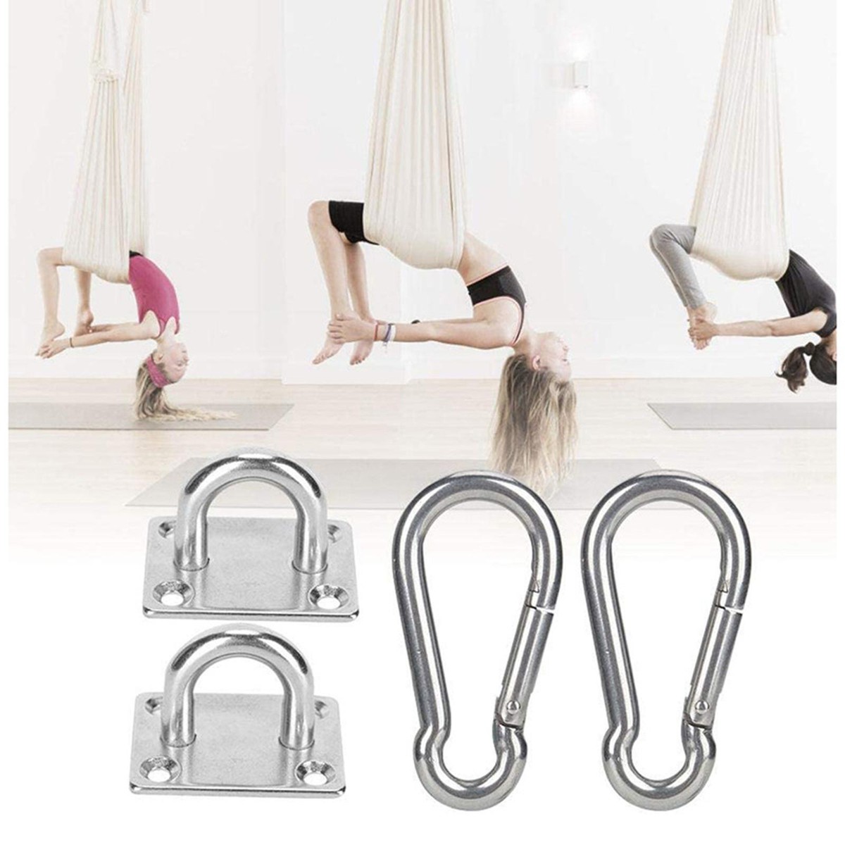 M6 Sturdy Ceiling Anchor Buckle Hammock Swing Aerial Yoga Hook Snap Clip
