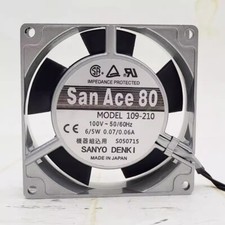 Sanyo 109-210 8020 100V 0.07/0.06A 8CM Axial Cooling Fan