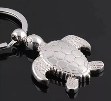 Sea Turtle Keychain 2" Cute Animal Toy Sea Creature Key Ring Silver
