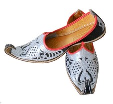 Men Mojari Leather Mojari White Jutti Handmade Punjabi Khussa Shoes Flip Flops