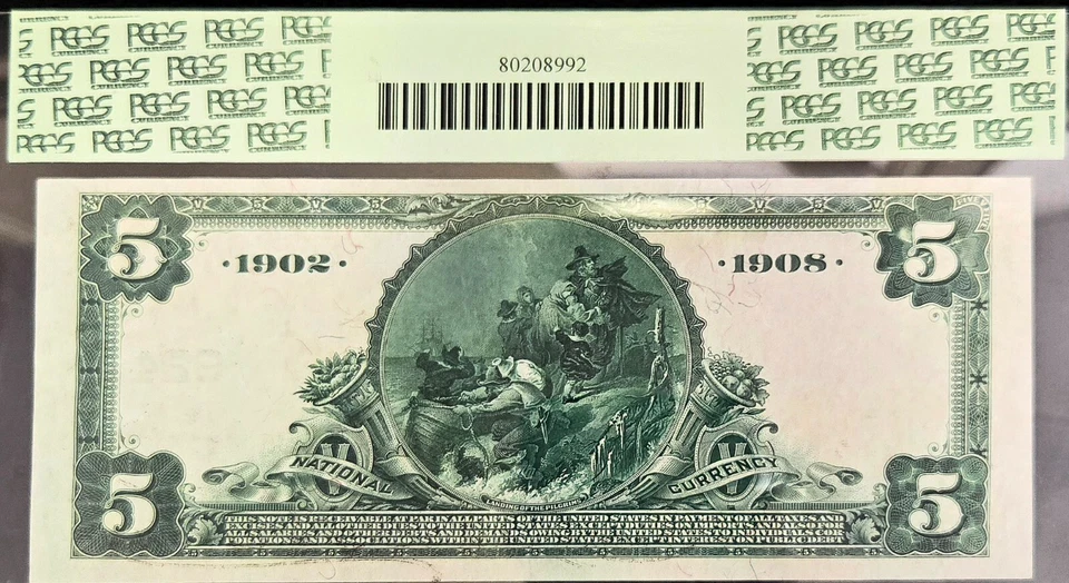 1902 Fr 590 DB $5 Charter #924 Bank Note - Metacomet National Bank Fall River MA - Image 2 of 4