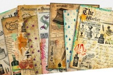 8 A4 Scrapbook Papier Basteln Bastelpapier Designerpapier Vintage Schreiben 