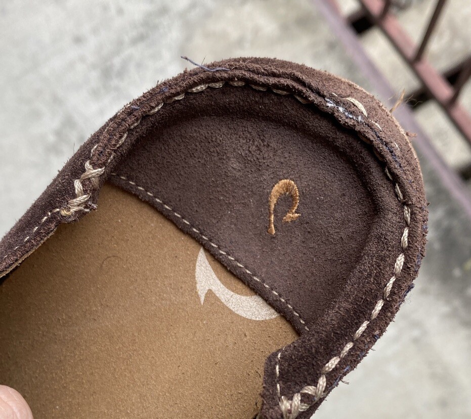 Olukai Ohana Brown Leather Suede Lace-Up Slip on Mens Casual  display picture 1