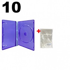 10 STANDARD Clear Purple Color Single DVD Cases & 100 OPP Bags