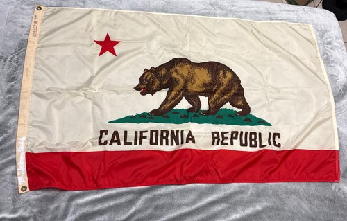 Vintage Dura-Lite California Republic Flag 34x48 Inches