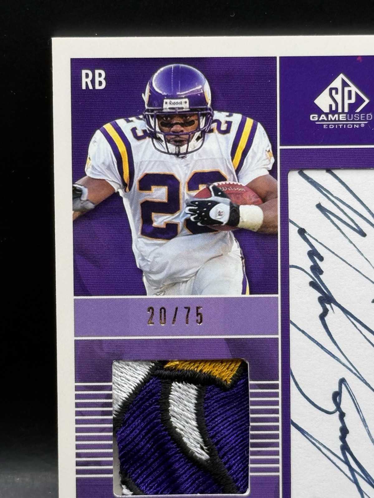 2003 SP Game Used Signed Patch Auto Michael Bennett 20/75 NM Vikings SICK PATCH view 5