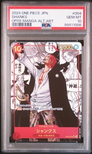 MANGA ALT ART SHANKS One Piece 2024 OP09 Emperors/New World Japanese #004 PSA 10