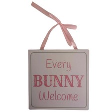 Easter "Every Bunny Welcome " Wooden Hanging Sign