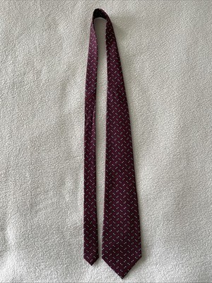VINTAGE Polo Ralph Lauren Tie Mens Silk Necktie Maroon Burgundy