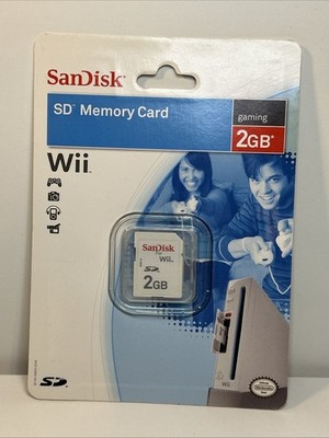 Genuine Nintendo Wii Memory Card 2008 SanDisk 2GB SD SDSDG-2048-AW11 New/Sealed