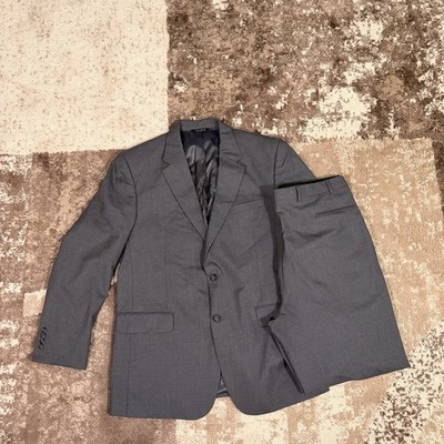 Jos A Bank Suit Mens 46L Gray Academia Travel Wool 40x31 Pants Luxury 2 Button
