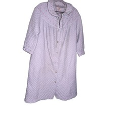 Barbizon vintage quilted little pink bow embroidered house coat