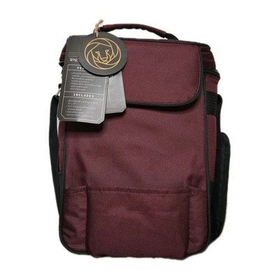 Duet Picnic Time 2 bottle Insulated Wine and Cheese  Cooler Tote Burgundy