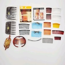 Tortoise Brown Butterfly Hair Barrette Tuck Combs Pony Tail Vintage Lot