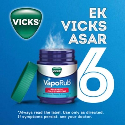 Vicks VapoRub   Mentholated Topical Ointment for Cough and Cold Relief 50 ml
