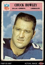 1966 Philadelphia #59 Chuck Howley Cowboys HOF RC West Virginia 1 - POOR