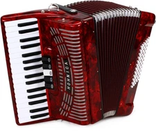 Hohner Hohnica 1305 72 Bass Piano Accordion - Pearl Red