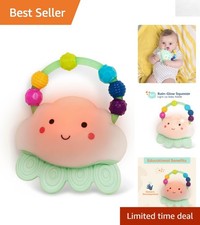B. Baby Rain-Glow Squeeze Teether Toy - Light-Up Cloud Rattle for Babies