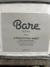 Bare Home Twin XL 2-Pack Fitted Sheets Premium Microfiber White