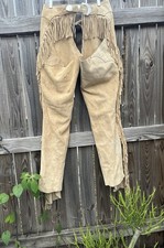 Heavy Suede Trail Riding Fringe Chaps Sz Sm / Med