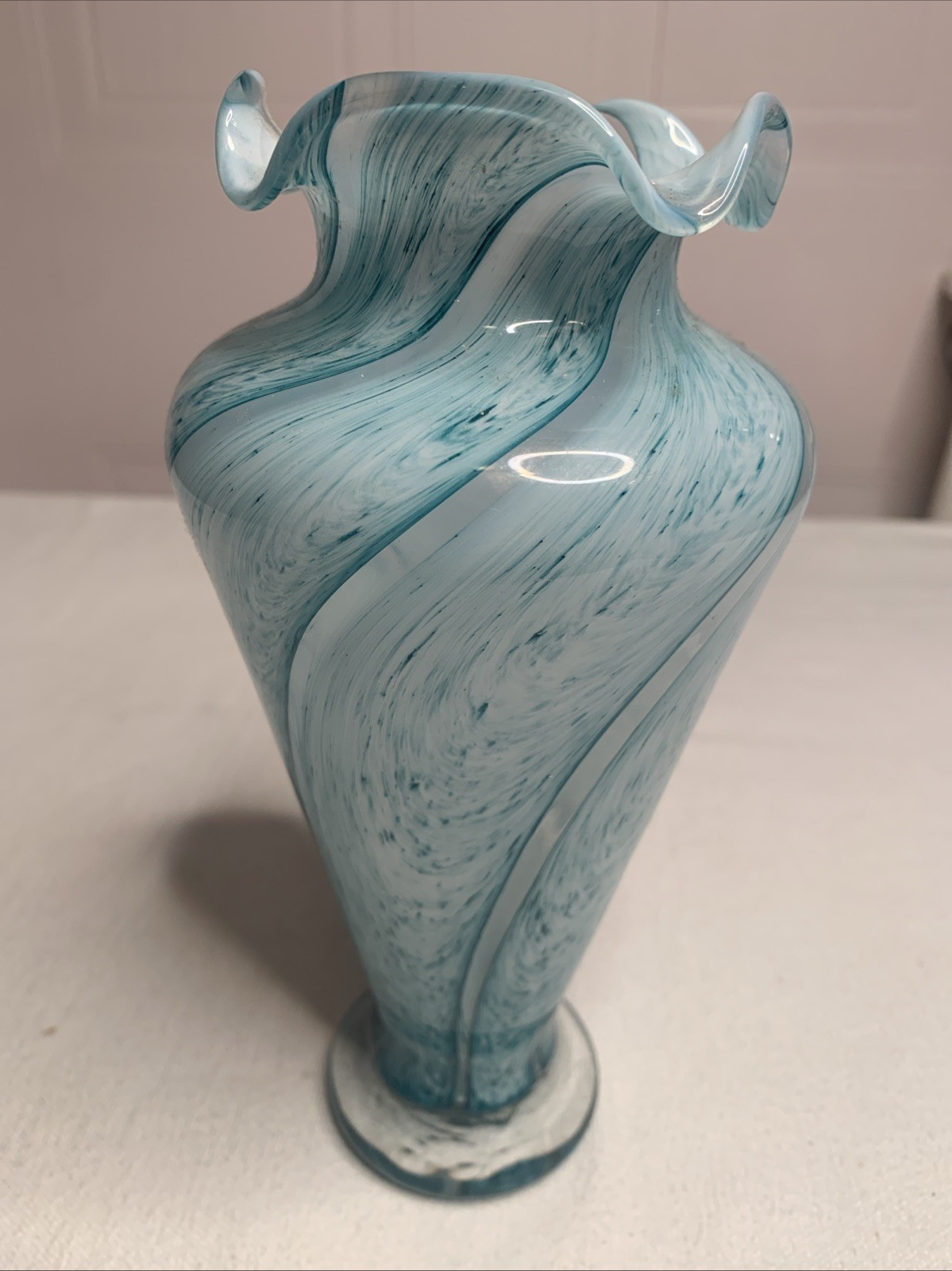 Vintage MCM Heavy Glass Vase (murano?)