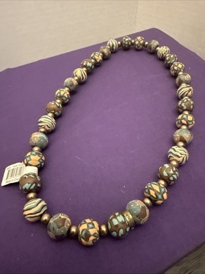 Donna Sharp Clay Beaded Handmade Stretch Necklace