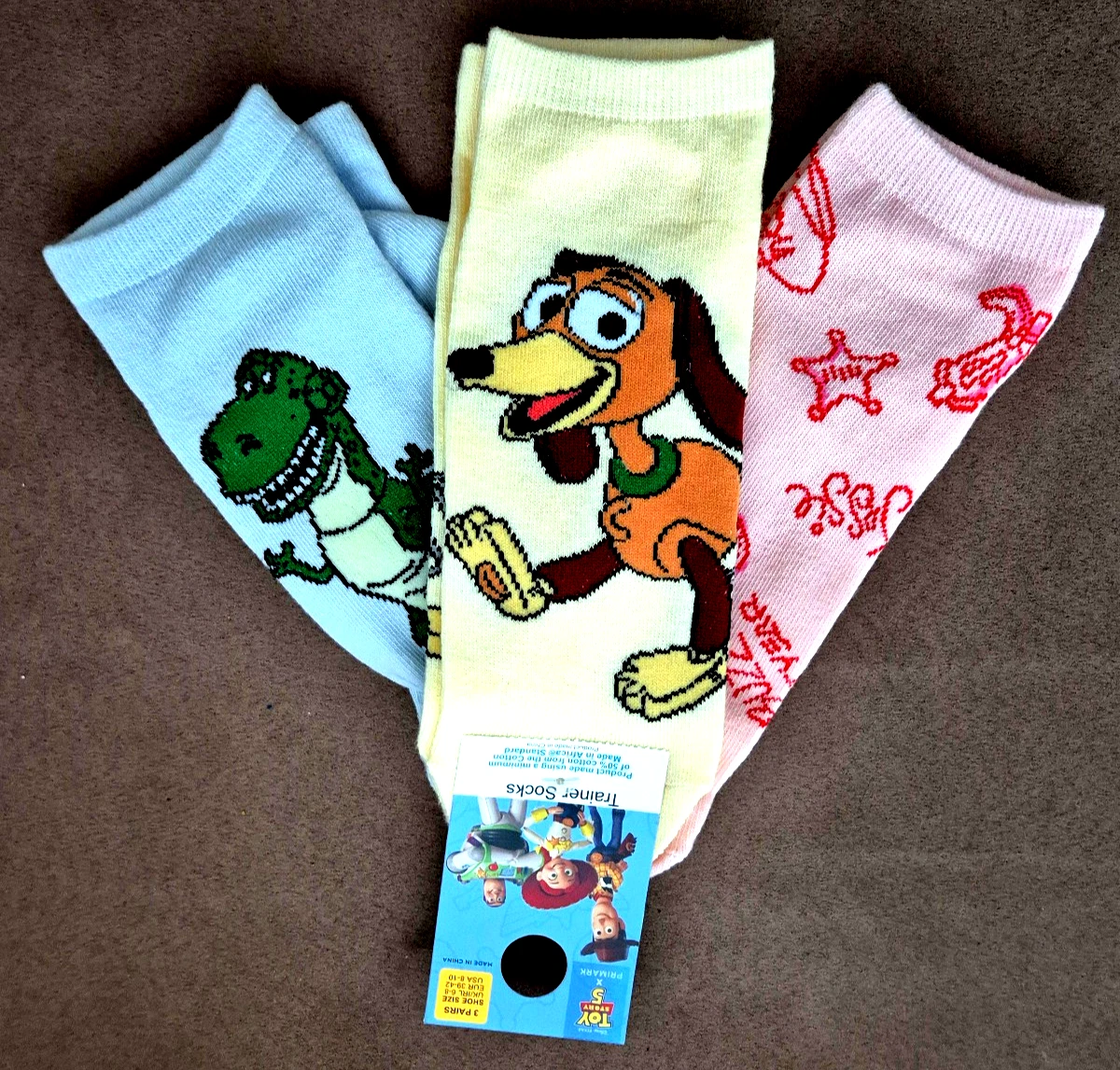 TOY STORY 5 - Paquete de 3 pares de calcetines de entrenamiento, tallas 2-5 o 6-8 BNWT con licencia Primark