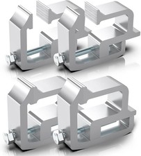4pcs Truck Cap Topper Camper Shell Mounting Clamps Heavy Duty Aluminum Silver 4pcs Truck Cap Topper Camper Shell Mounting Clamps Heavy Duty Aluminum Silver
